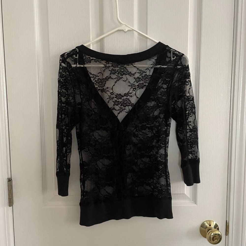 Bundle of 2 Black Lacy Tops - SzS - Picture 6 of 6